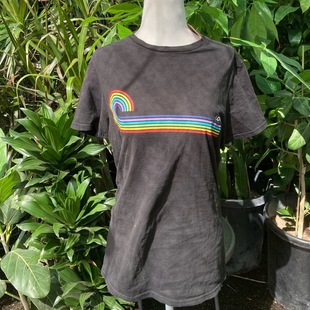 JEM collective black T-shirt with rainbow